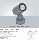 Đèn LED 18W Pha Cột 25 độ AFC 017
