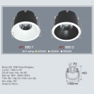 Đèn Led 7W Âm Trần 1 Màu Góc Chiếu 55 Độ AFC 680