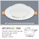 Đèn LED Âm Trần 1 Màu 12W AFC 674