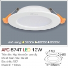 Đèn LED Âm Trần 1 Màu 12W AFC 674T