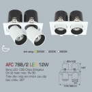 Đèn LED Âm Trần Đôi 12Wx2 Xoay 360 Độ AFC 788-2