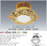 Đèn LED Âm Trần Đồng Tân Cổ Điển 1 Màu 15W AFC 005 Ø140
