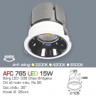 Đèn LED Âm Trần Góc Chiếu 36 độ 1 Màu 15W AFC 765