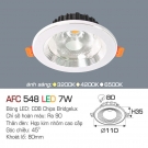 Đèn LED âm trần góc chiếu 45 độ 3 màu 7W AFC 548