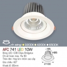 Đèn LED Âm Trần Góc Chiếu 60 độ 1 Màu 10W AFC 741