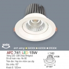 Đèn LED Âm Trần Góc Chiếu 60 độ 1 Màu 15W AFC 741