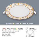 Đèn LED Âm Trần Hoa Văn Siêu Mỏng AFC 407V 12W