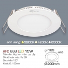 Mẫu đèn trần thạch cao đẹp siêu mỏng 1 màu 15W AFC668