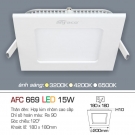 Đèn LED Âm Trần Siêu Mỏng Mặt Vuông 1 Màu 15W AFC 669