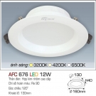 Đèn LED Âm Trần Thạch Cao 1 Màu 12W AFC 676
