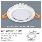 Đèn LED Âm Trần Thạch Cao 3 Màu 12W AFC 433