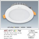 Đèn LED Âm Trần Thạch Cao 3 Màu 7W AFC 417