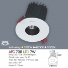 Đèn Led Âm Trần Xoay Góc Chiếu Điểm 7W AFC 738