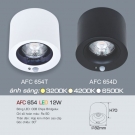 Đèn LED Ốp Trần Cảm Biến AFC 654 12W