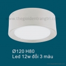 Đèn Lon Nổi Đổi Màu LED 12W SN6564 Ø120