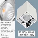 Đèn Lon Nổi Downlight LED 20W EU-LN113 115x115