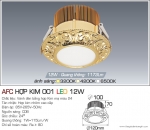 Đèn Mắt Ếch Cao Cấp Mạ Vàng LED 3 Màu 12W AFC001 Ø120