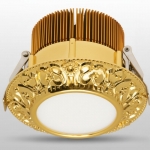 Đèn Mắt Ếch Cao Cấp Mạ Vàng LED 3 Màu 12W AFC001 Ø120