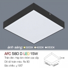 Đèn LED vuông nhỏ 15W gắn nổi ban công AFC580D