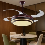 Quạt Trần Cánh Xếp Có Đèn LED Đổi 3 Màu UDQ8009 Ø1100