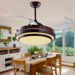 Quạt Trần Cánh Xếp Có Đèn LED Đổi 3 Màu UDQ8009 Ø1100