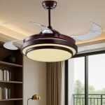 Quạt Trần Cánh Xếp Có Đèn LED Đổi 3 Màu UDQ8009 Ø1100