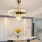 Đèn Quạt Trần Pha Lê Trang Trí Phòng Ngủ SN7917 Φ600