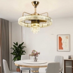 Đèn Quạt Trần Pha Lê Trang Trí Phòng Ngủ SN7917 Φ600