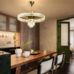 Đèn Quạt Trần Pha Lê Trang Trí Phòng Ngủ SN7917 Φ600