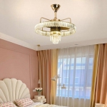 Đèn Quạt Trần Pha Lê Trang Trí Phòng Ngủ SN7917 Φ600