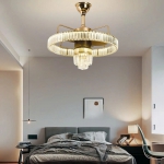 Đèn Quạt Trần Pha Lê Trang Trí Phòng Ngủ SN7917 Φ600