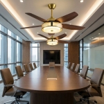 Quạt Trần 5 Cánh Nhựa Có Đèn Đồng Trang Trí UDQ6173 Φ1420