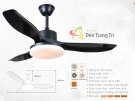 Đèn Quạt Trần Cánh Nhựa QVifa14 Đen