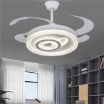 Quạt Trần Cánh Xếp Có Đèn Trang Trí Phòng Khách QT6170 Φ1200