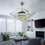 Đèn Quạt Pha Lê Cánh Xếp UDQ6063 Ø1100