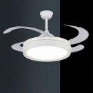 quạt trần cánh xếp có đèn led, quạt trần đèn trang trí, quạt trần giấu cánh đèn phòng khách