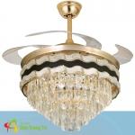 Đèn Quạt Trần Pha Lê Cánh Xếp Hiện Đại SN2716