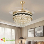 Đèn Quạt Trần Pha Lê Cánh Xếp Hiện Đại SN2716