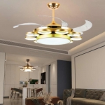 Quạt Trần Cánh Xếp Có Đèn LED Hiện Đại UDQ6154 Φ1300