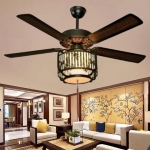 Quạt Trần 5 Cánh Gỗ Có Đèn Lồng Cổ Điển UDQ9804 Ø1300