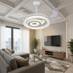 Quạt Trần Cánh Xếp Có Đèn Trang Trí Phòng Khách QT6170 Φ1200