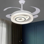 Quạt Trần Cánh Xếp Có Đèn Trang Trí Phòng Khách QT6170 Φ1200