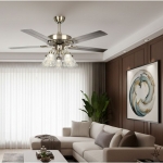 Quạt Trần 5 Cánh Sắt Có Đèn Chùm AU-QT5020 Ø1220