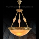 Đèn thả đồng chao đá TD204 là mẫu đèn trang trí tân cổ điển đẹp, phù hợp thả trần hành lang, mái vòm ban công, sảnh cầu thang.