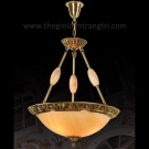 Đèn thả đồng chao đá TD217 là mẫu đèn trang trí tân cổ điển sang trọng, gắn thả hành lang, mái hiên ban công.