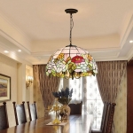 Đèn Thả Kính Ghép Màu Trang Trí Bàn Ăn T7741 Φ400 