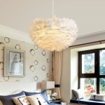 Đèn Thả Lông Vũ Trang Trí Phòng Ngủ, Phòng Khách KH-TTK75 Ø600