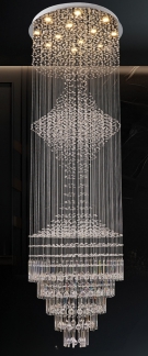 đèn thả pha lê thông tầng UFT6882, đèn thả pha lê cầu thang UFT6882