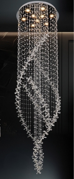 Đèn Thả Pha Lê Thông Tầng Cầu Thang UFT1318 Ø600xH2500