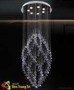 Đèn Thả Pha Lê Thông Tầng Cầu Thang UFT7007 Ø700xH1800